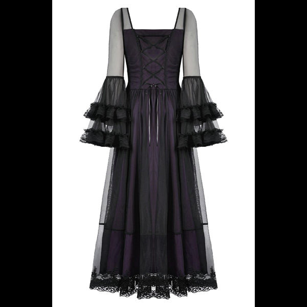 Dark In Love Gothic Royal Violet maxi dress 'Inikon'