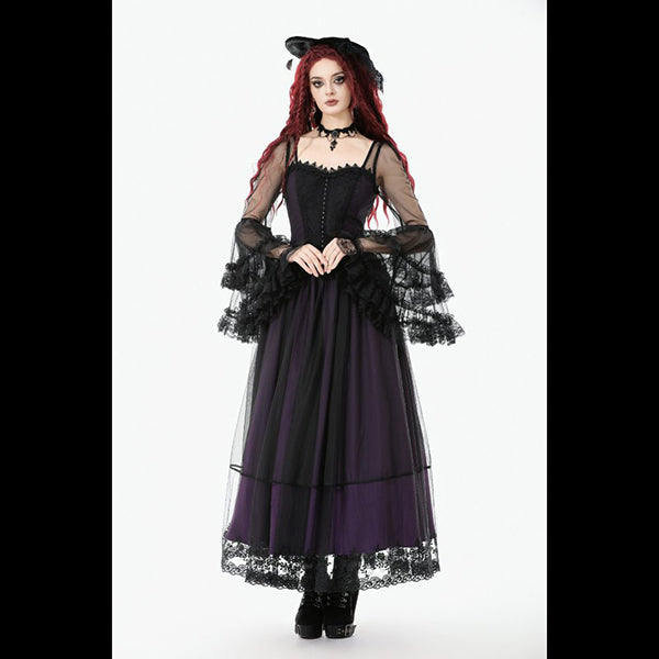 Dark In Love Gothic Royal Violet maxi dress 'Inikon'