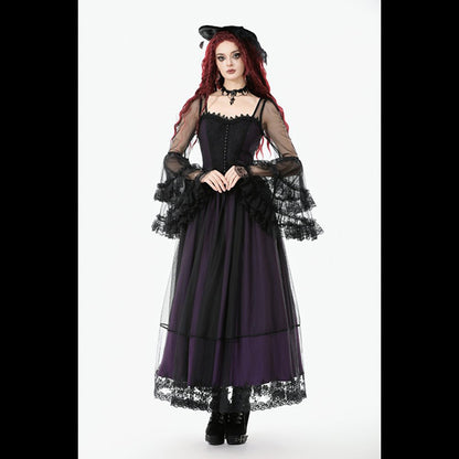 Dark In Love Gothic Royal Violet maxi dress 'Inikon'