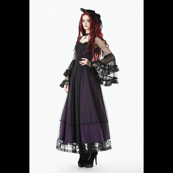 Dark In Love Gothic Royal Violet maxi dress 'Inikon'