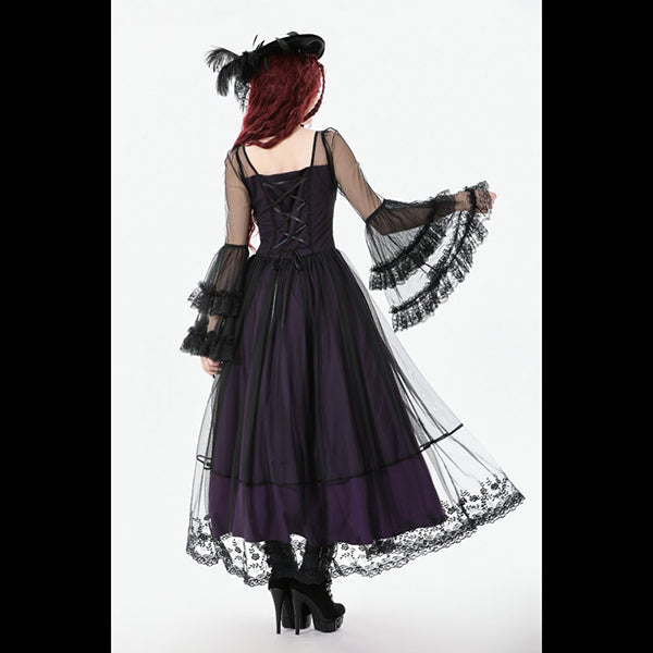 Dark In Love Gothic Royal Violet maxi dress 'Inikon'