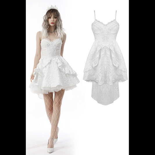 Dark In Love 'Ophelia' jacquard hi-lo dress