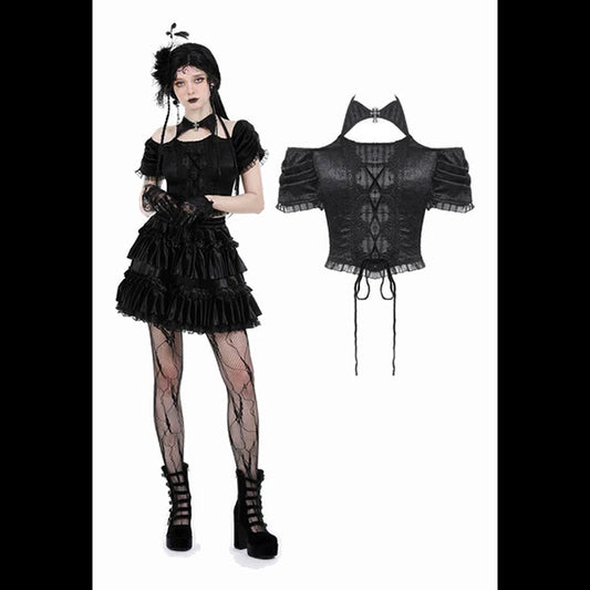 Dark in love Carla off-shoulder crop top