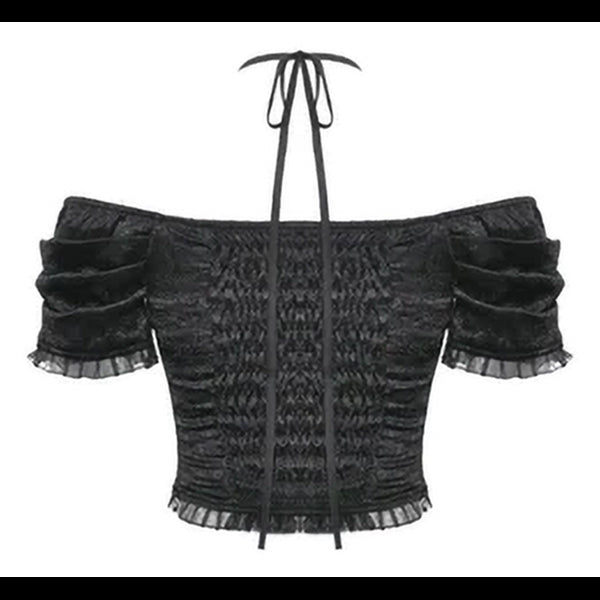 Dark in love Carla off-shoulder crop top