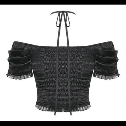 Dark in love Carla off-shoulder crop top