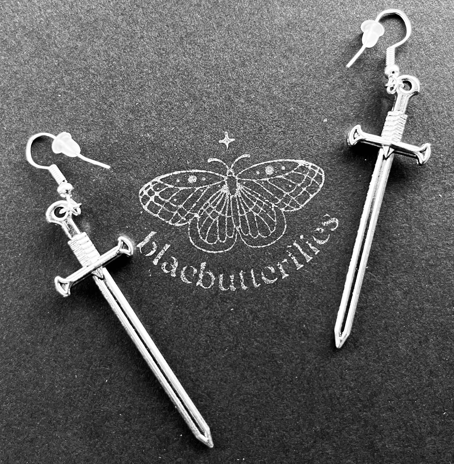 blacbutterflies Long Swords earrings