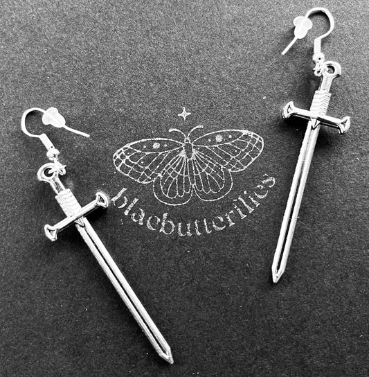 blacbutterflies Long Swords earrings