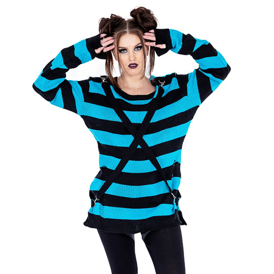 Heartless Oriana black & blue jumper