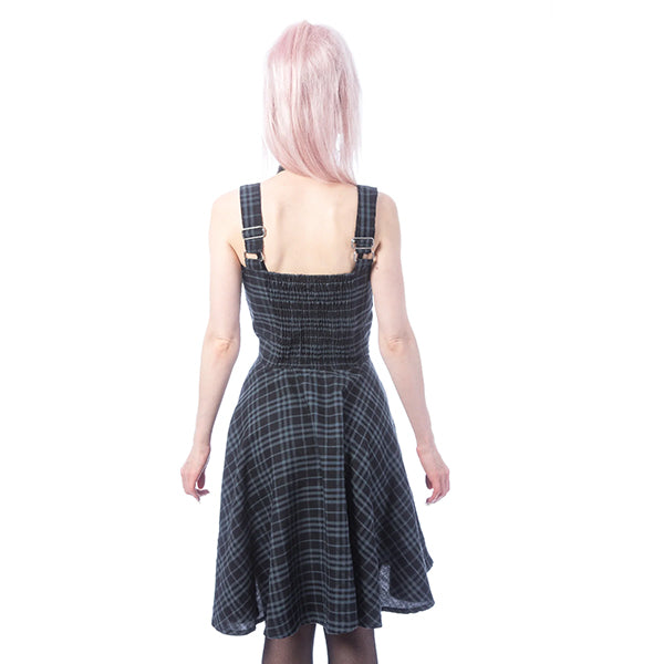 Heartless Zosia grey-check midi dress
