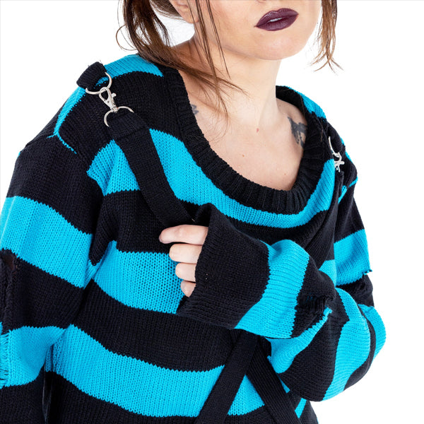 Heartless Oriana black & blue jumper