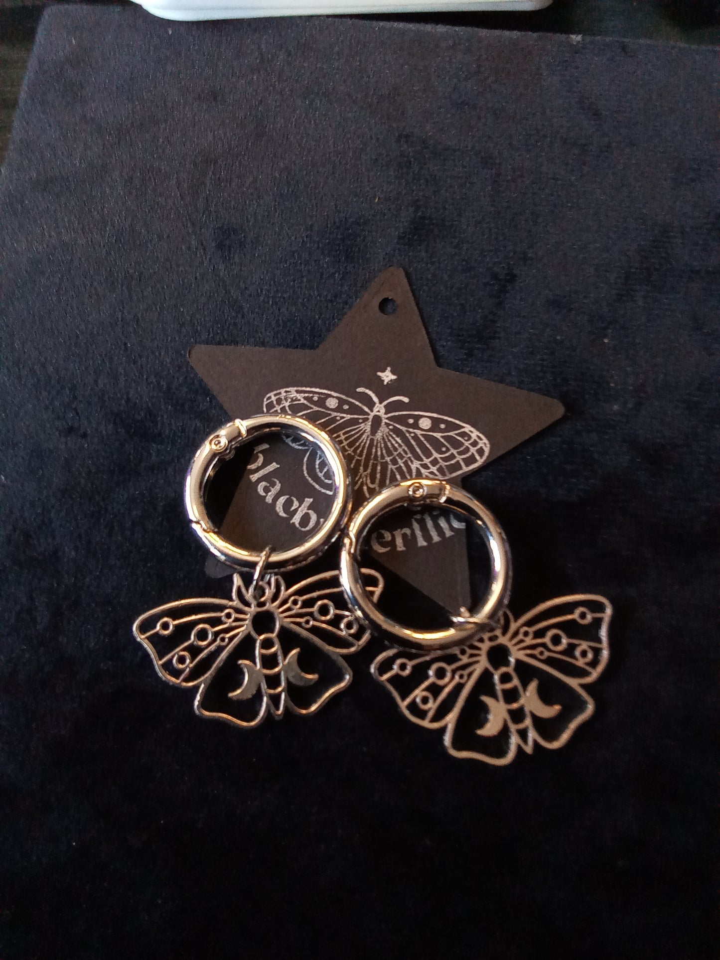 Blacbutterflies moth cut out boot charm