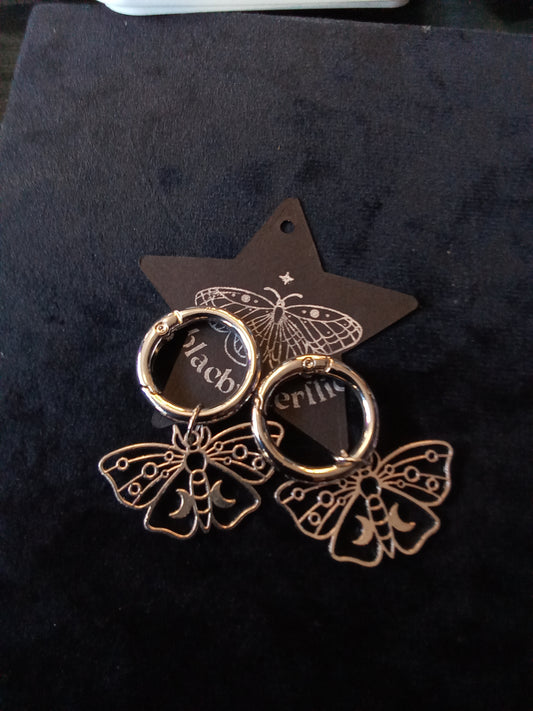 Blacbutterflies moth cut out boot charm