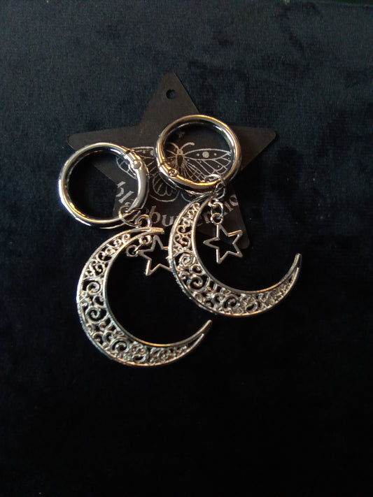 Blacbutterflies cutout moon and stars boot charm