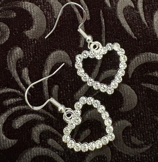 Blacbutterflies Diamante Heart Earrings