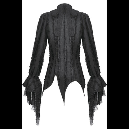 Dark In Love Tattered Silhouette shirt with burnt-edge lace 'Eris'