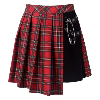 Dark In Love Punk Red Big Pin mini skirt