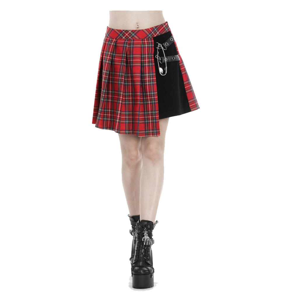 Dark In Love Punk Red Big Pin mini skirt