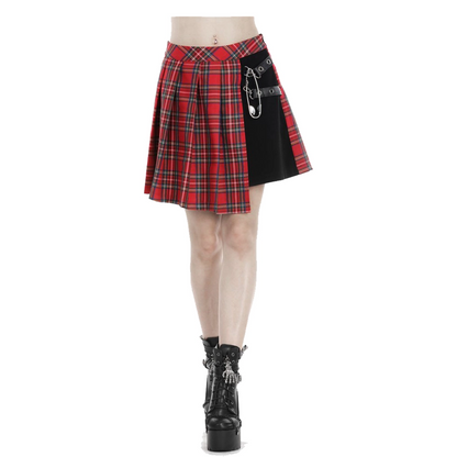 Dark In Love Punk Red Big Pin mini skirt