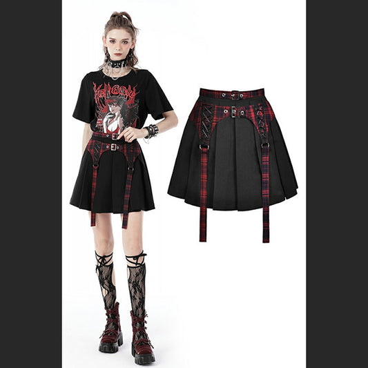 Dark In Love Double Buckle mini skirt