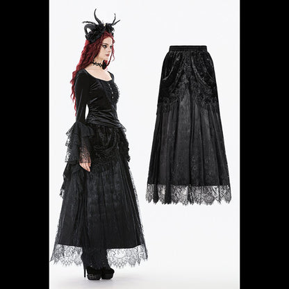 Dark In Love Gothic ' Saoirse' Court Tassel maxi skirt