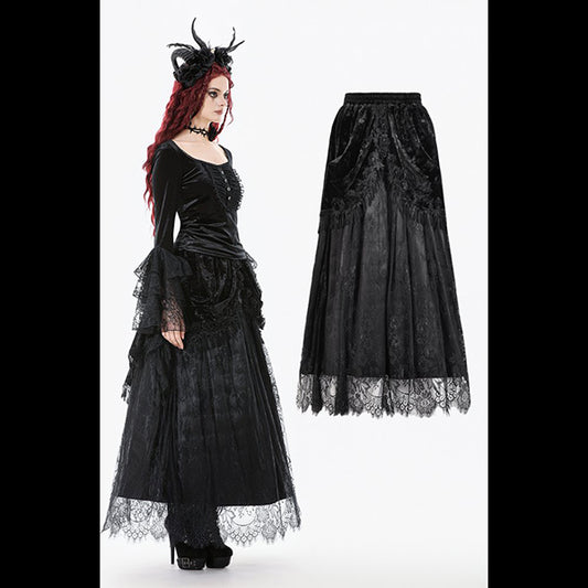 Dark In Love Gothic ' Saoirse' Court Tassel maxi skirt