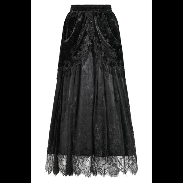 Dark In Love Gothic ' Saoirse' Court Tassel maxi skirt