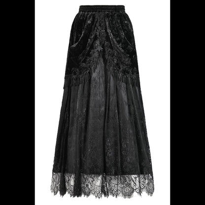 Dark In Love Gothic ' Saoirse' Court Tassel maxi skirt