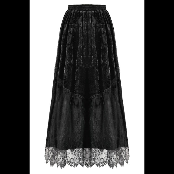 Dark In Love Gothic ' Saoirse' Court Tassel maxi skirt