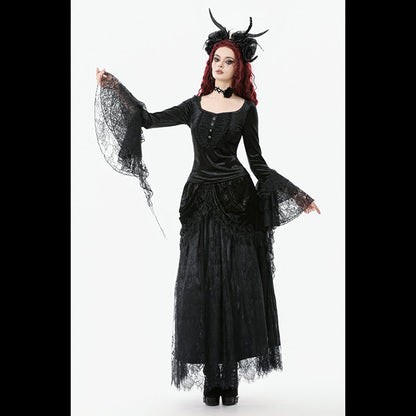 Dark In Love Gothic ' Saoirse' Court Tassel maxi skirt