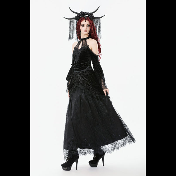 Dark In Love Gothic ' Saoirse' Court Tassel maxi skirt