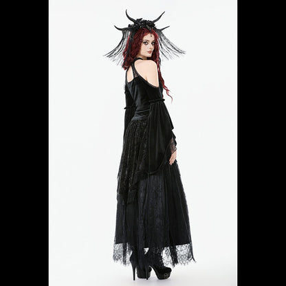 Dark In Love Gothic ' Saoirse' Court Tassel maxi skirt