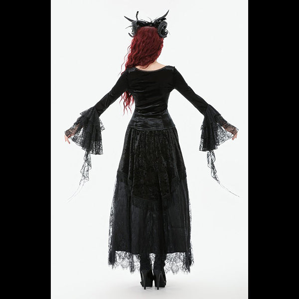 Dark In Love Gothic ' Saoirse' Court Tassel maxi skirt