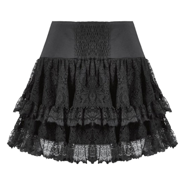 Dark In Love Punk Black Wide-Waistband mini skirt ' Rexxie'