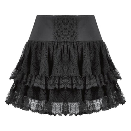 Dark In Love Punk Black Wide-Waistband mini skirt ' Rexxie'