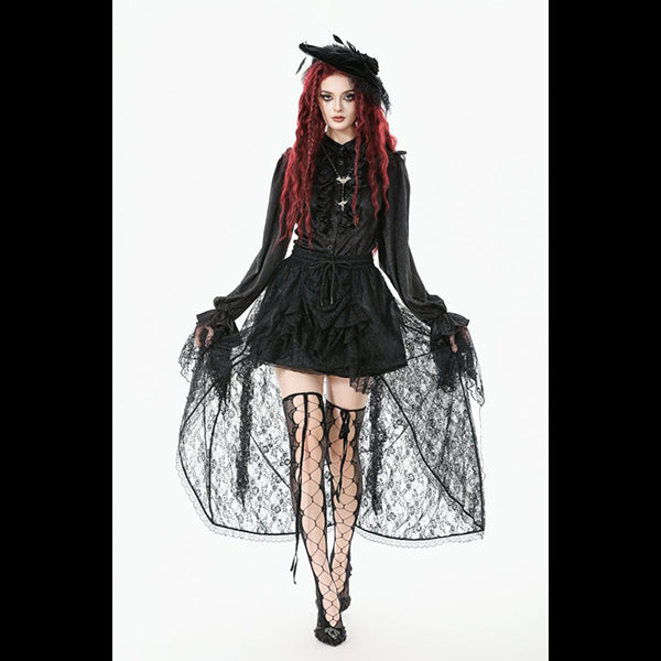 Dark In Love ' Maeve' Gothic Court Mesh hi-lo skirt
