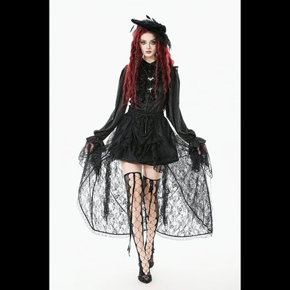 Dark In Love ' Maeve' Gothic Court Mesh hi-lo skirt