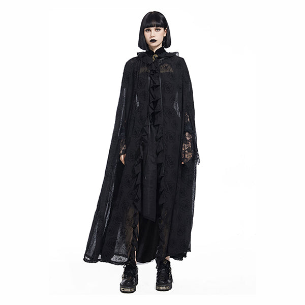 Pentagramme Une Cape De Roses cape with velvet flocking