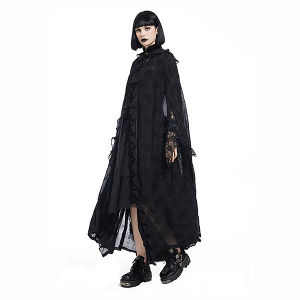 Pentagramme Une Cape De Roses cape with velvet flocking