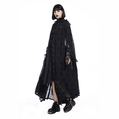 Pentagramme Une Cape De Roses cape with velvet flocking