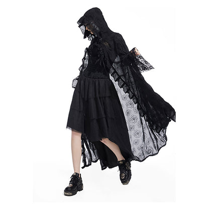 Pentagramme Une Cape De Roses cape with velvet flocking