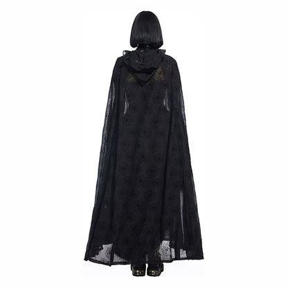 Pentagramme Une Cape De Roses cape with velvet flocking