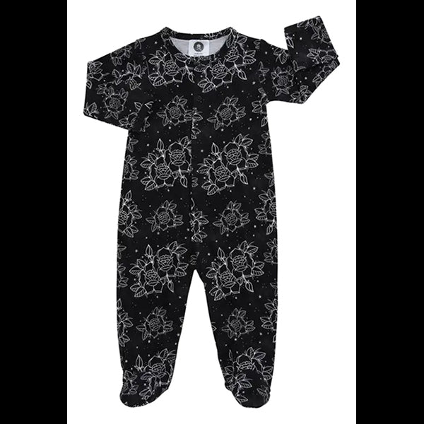 Metallimonsters Rose Tattoo baby sleepsuit