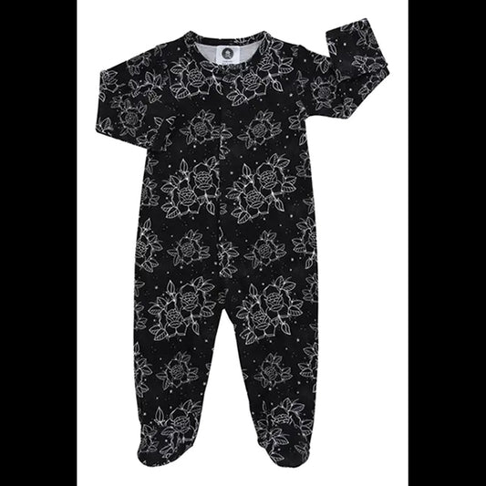 Metallimonsters Rose Tattoo baby sleepsuit