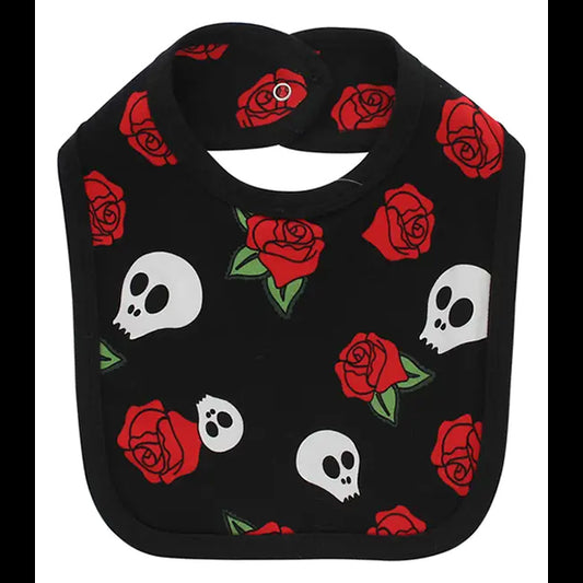 Metallimonsters Skull & Rose bib