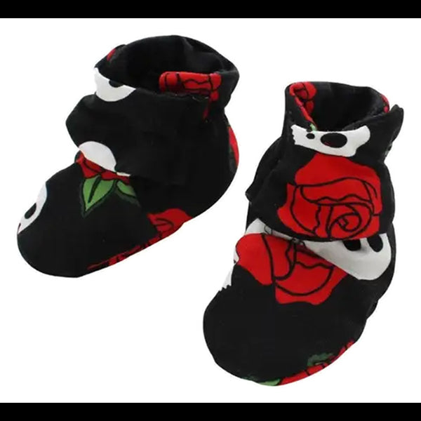 Metallimonsters Skull & Rose baby booties
