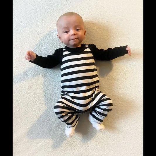 Metallimonsters Stripe baby romper