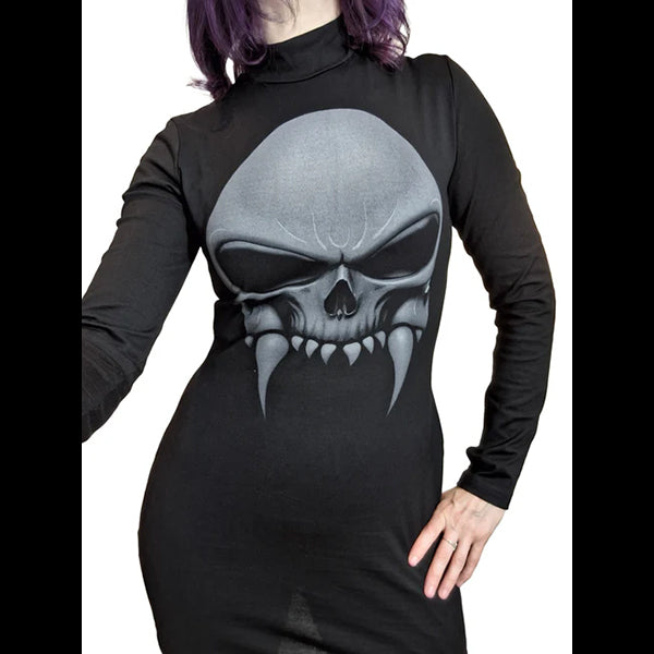 Necessary Evil Athena vampire skull mini dress
