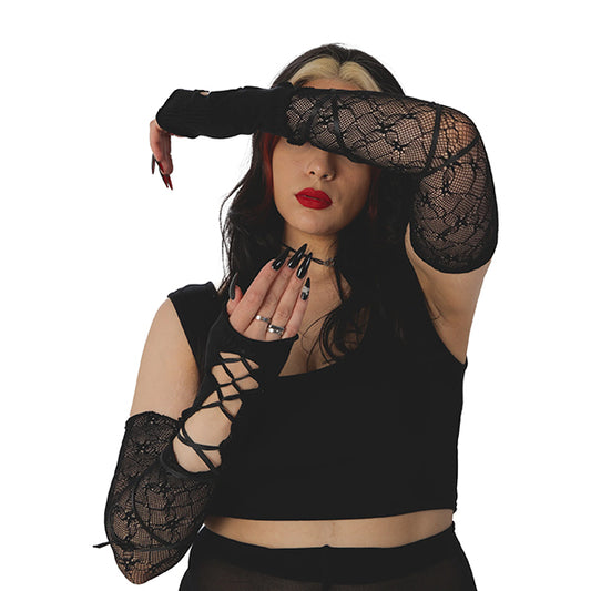 Pamela Mann Jersey & Lace full sleeve gloves