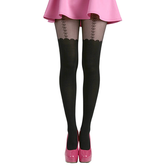 Pamela Mann Bow suspender tights