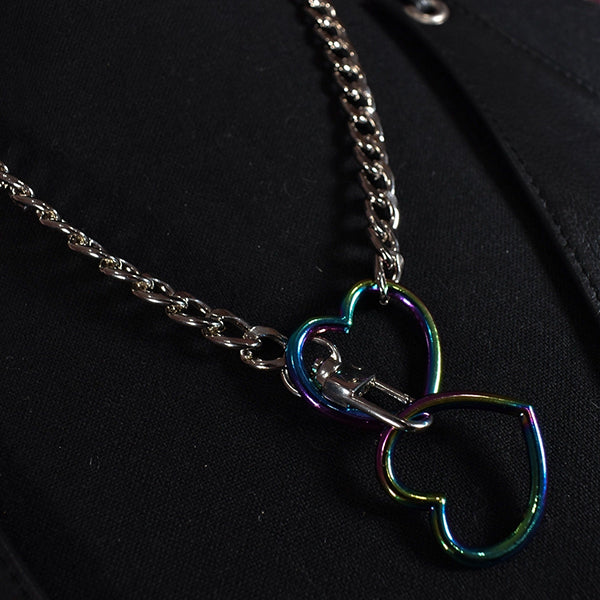Naughty Pawsies Rainbow Heart 19½" pull choker